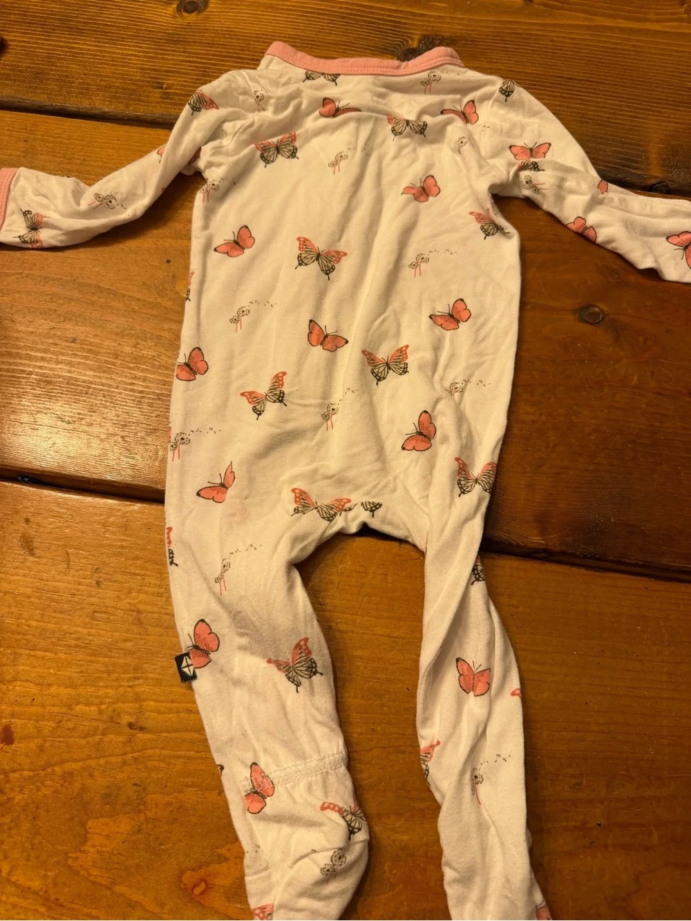 Kyte BABY Pink Butterfly Footed One-Piece